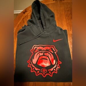 Nike Black Hoodie with Red Georgia Bulldog, XXL